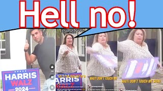 Nelk Boys prank lady with Kamala Harris yard sign🔥🔥🔥 nelkboys [upl. by Elyr]