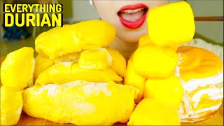 ASMR DURIAN EVERYTHING MUSANG KING CREAMY CREPE CAKE DURIAN CREAM PUFF CREPE MALAYSIA TRIP EATING [upl. by Nemhauser]