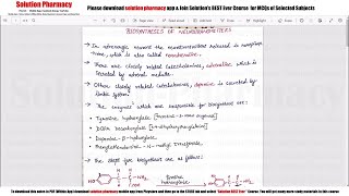 Class 14 Biosynthesis and Catabolism of Catecholamine amp Neurotransmitters  Medicinal Chemistry 01 [upl. by Leary]