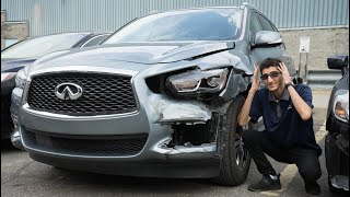 Rebuilding a smashed Infiniti Qx60  Carrosserie Prisme [upl. by Henryk862]