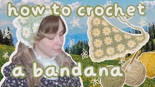 How to Make a Crochet Bandana [upl. by Oretna879]