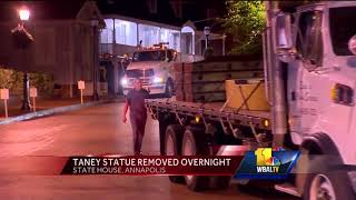 Video Taney statue removed from State House grounds overnight [upl. by Galatea]