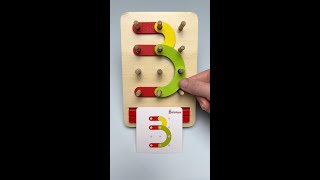 Making Numbers On a Peg Board learnnumbers [upl. by Ahsiakal48]