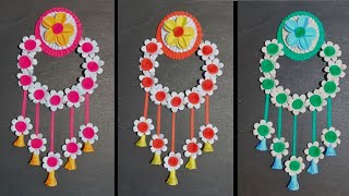 colour paper se phool kaise banate hainbeautiful and easy wall hangingdiy artandcraft craft [upl. by Gibbeon]