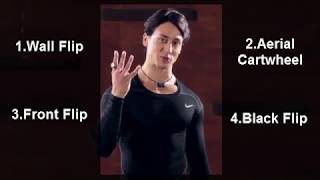 Tiger Shroff Teaches Four Stunts  Wall Flip Aerial Cartwheel Front Flip Back Flip [upl. by Weirick]