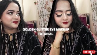 Golden Glitter Eye Makeup Tutorial [upl. by Risa]