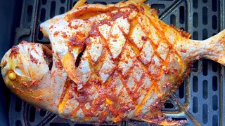 CRISPY AIR FRYER WHOLE FISH RECIPE I How to cook Pompano fish in air fryer [upl. by Durno542]