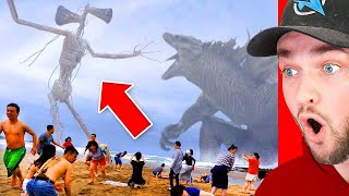 Reacting to SIREN HEAD vs GODZILLA IN REAL LIFE [upl. by Yenwat]