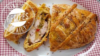 Dina’s Daily Recipes  Πικάντικο ρολό κοτόπουλο γεμιστό με πιπεριές τυλιγμένο σε σφολιάτα [upl. by Atteynod703]