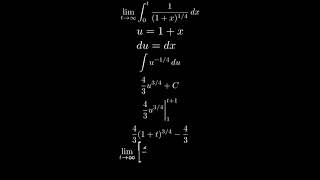 Determine if integral is convergent or divergent Integral from 0 to infinity of 14throot1xdx [upl. by Trofmoc]