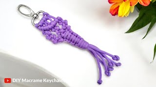 How to make Keychain using Macramé Cord DIY Llaveros En Macramé [upl. by Ynohtnaluap488]