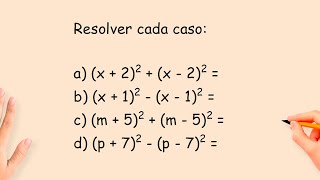 Productos Notables  Binomio al cuadrado Resolver cada caso [upl. by Myrtle]