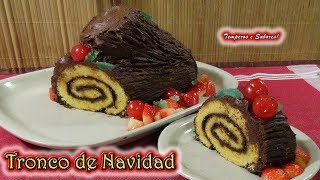 TRONCO DE NAVIDAD postre especial para la mesa navideña [upl. by Worlock]