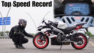 Aprilia RS457 Ka Top Speed Record Tod Diya [upl. by Cyndi]