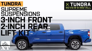 20072021 Tundra Supreme Suspensions 3Inch Front  2Inch Rear Pro Billet Lift Kit Review amp Install [upl. by Ahsitahs753]