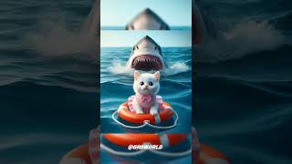 Little cats father killed by dolphin catsoftiktok cat cute aiart ai poorcat catlover fyp [upl. by Labinnah]