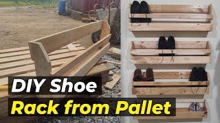 How to make a simple DIY Shoe Rack from Pallet Wood Part 2 [upl. by Hctud]