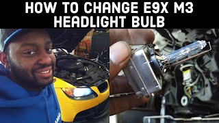 How to change E9X M3 Headlight Bulb  Easy DIY [upl. by Nivan]