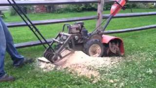 Homemade stump grinder [upl. by Ozneral]