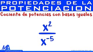 Cociente de potencias con bases iguales 2  Propiedades de la potenciación [upl. by Gerhardine]