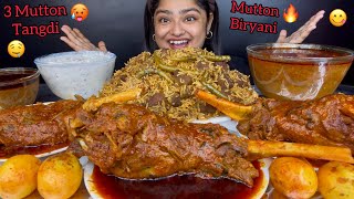 3 SPICY MUTTON RAAN CURRY WITH HYDERABADI MUTTON BIRYANI AND FRIED EGGS SPICY GRAVY ASMR MUKBANG [upl. by Flem704]