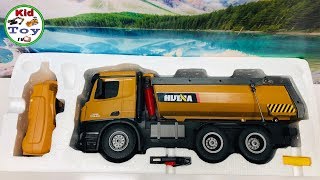 KID TOY TV RC DUMP TRUCK HUINA 573 UNBOXING  RC TOY REVIEW AND TESTED  FIRST TIME GET DIRT [upl. by Namar]