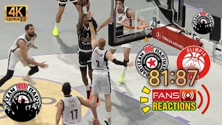 PartizanOlimpia Milano 8188 Highlights Reakcije Grobara sa tribina [upl. by Annaehs]