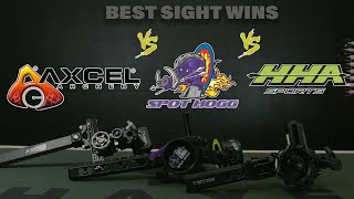 Best Compound Bow Sights HHA Tetra vs Axcell Landslide vs SpotHogg Fast Eddie XL  ComparisonReview [upl. by Eilrak421]