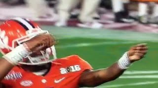 Clemson QB Deshaun Watson Throws Perfect TD Pass Celebrates with Archery [upl. by Kimura]