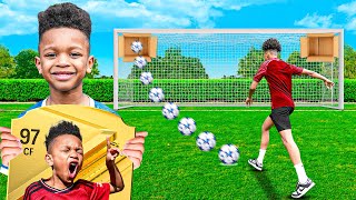 I Challenged Tekkerz Kid Jr to a Football Competition [upl. by Egroeg513]