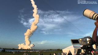 HD Real Sound of Space Shuttle STS117 Launch 3 miles [upl. by Nauqit547]