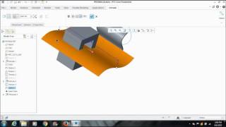 PROJECTED CURVE  THICKEN SOLIDIFY PARAMETRIC CREO 3 0 [upl. by Lattonia]