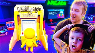 A day at the ARCADE with my Dad Wobbly Life Gameplay [upl. by Ehrsam776]