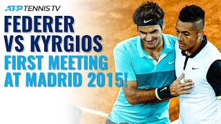 Roger Federer vs Nick Kyrgios Extended Highlights From First Meeting at Madrid 2015 [upl. by Llehcar]