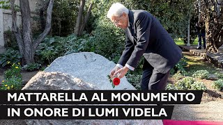 Mattarella alla Residenza dell’Ambasciata d’Italia e depone una rosa al Monumento di Lumi Videla [upl. by Kizzee312]