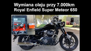 Wymiana oleju przy 7000km Royal Enfield Super Meteor 650 2024 [upl. by Stralka]