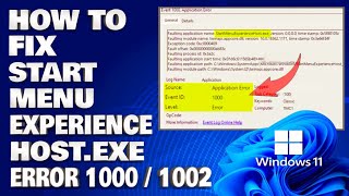 How To Fix StartMenuExperienceHostexe Error 100010002 on Windows 1110 Solution [upl. by Engel61]