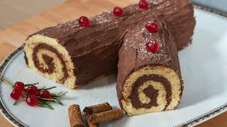 Nuovo dolce di Natale veloce tronchetto di Natale al cioccolato scomparirà in 1 minutoFacilissimo [upl. by Glaser]