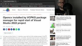 Opencv lib installed by VCPKG package manager for Visual Studio project [upl. by Merc]