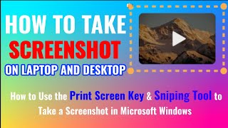 How to Screenshot in Laptop  Windows  How To Take Screenshot in Laptop or Desktop  Windows [upl. by Dlorrej223]