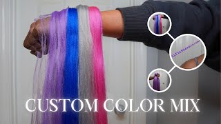 CUSTOM BLENDING BRAIDING HAIR PINKPURPLEBLUESILVERHOW TO MIX BRAIDING HAIR [upl. by Eicnarf86]