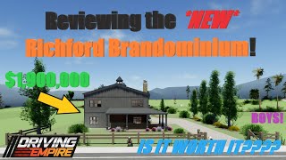 Reviewing the NEW Richford Brandominium in Driving Empire February 2023 [upl. by Hilton]