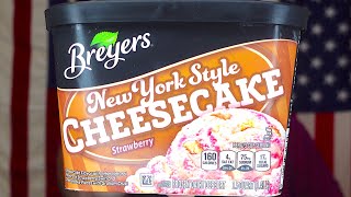 Breyers New York Style Strawberry Cheesecake Review [upl. by Agosto]