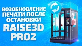 Raise3D Pro2 Возобновление 3D печати после остановки [upl. by Ylime964]