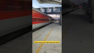 155kmph 19308 Indore express dangerous skip at deoband station trainjourney train traintravel [upl. by Meeharbi]