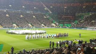 Celtic v Borussia Mönchengladbach Champions League Anthem Green Brigade Display [upl. by Ariik]