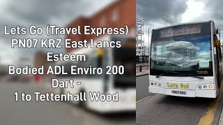 Lets Go Travel Express East Lancs Esteem ADL Enviro 200 Dart PN07 KRZ  1 to Tettenhall Wood [upl. by Celina]