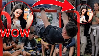 HOW WOMEN REACT TO CALISTHENICS IN PUBLIC [upl. by Gnouv933]