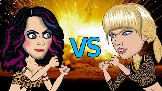 Taylor Swift vs Katy Perry Fight HHB Celebrity Deathmatch [upl. by Adnilab]