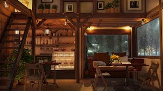 Rainy Jazz Cafe  Slow Jazz Music in Coffee Shop Ambience for Work Study and Relaxation [upl. by Sucirdor670]